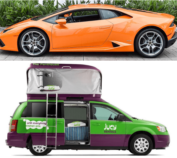 Lmborghini and JUCY Van