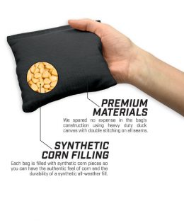 Premium Cornhole bags with synthetic corn kernels